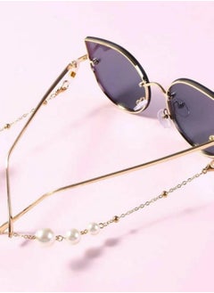 RA accessories Women Eyeglasses Golden Metal Chain With Pearls Also Use As Necklace  - Image 4