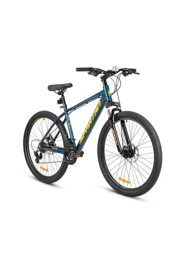Spartan Master 26” MTB – Lightweight Aluminum Alloy Frame with Alloy Rims, Shimano 3x7 Speed Gear System, 26 Inch Wheels, Front Suspension Fork, Reliable Dual Disc Braking, Mountain Bicycle, Cosmic Blue SP-3303 - Image 1