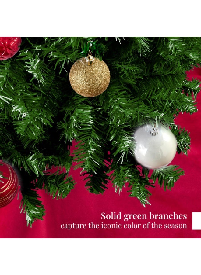 Mado Gallery Artificial Green Christmas Tree 1.2m To 2.1m, Prelit 40m Warm Lights (Plug-in & Battery), Mixed Branches, Foldable Stand, Indoor/Outdoor Holiday Décor-120cm - Image 2