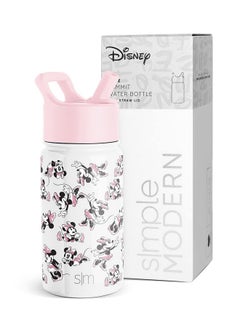 Simple Modern Simple Modern Disney Minnie Mouse Kids Water Bottle with Straw Lid | Reusable Insulated Stainless Steel Cup for Girls, School | Summit Collection | 14oz, Minnie Mouse Retro  - Image 1