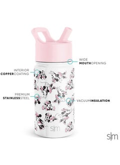 Simple Modern Simple Modern Disney Minnie Mouse Kids Water Bottle with Straw Lid | Reusable Insulated Stainless Steel Cup for Girls, School | Summit Collection | 14oz, Minnie Mouse Retro  - Image 2