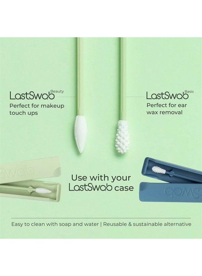 LastSwab - Reusable Qtips 2X - Cotton Swabs for Ears Wax Removal and Pointed Q Tips for Makeup Removal in Green LastSwab® - Image 1