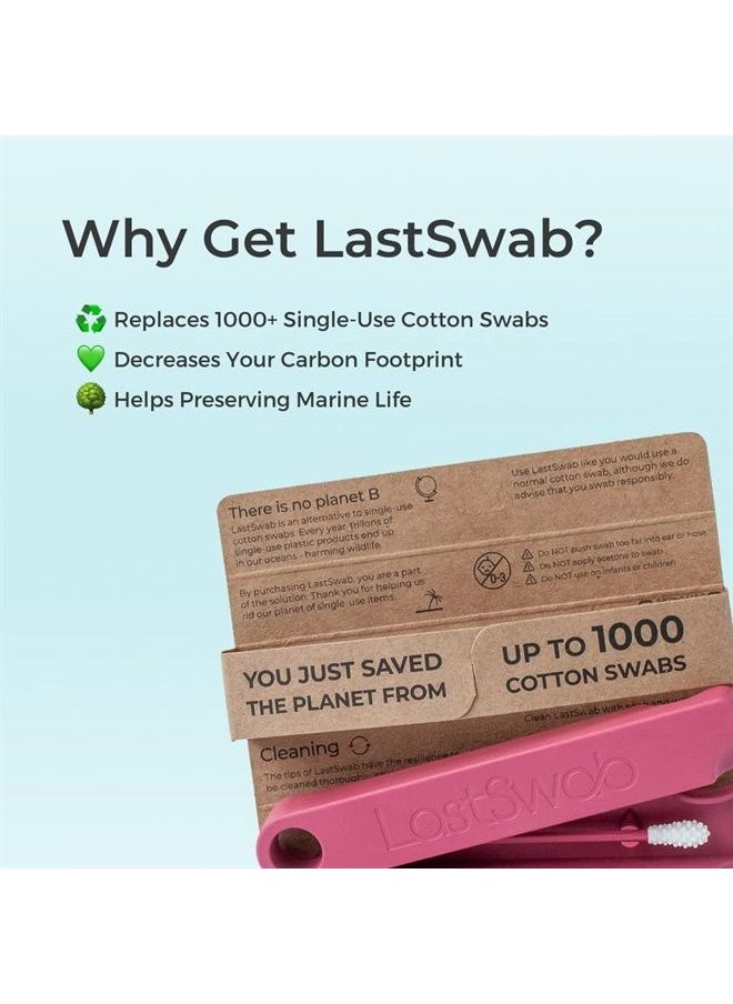 LastSwab - Reusable Qtips 2X - Cotton Swabs for Ears Wax Removal and Pointed Q Tips for Makeup Removal in Green LastSwab® - Image 1