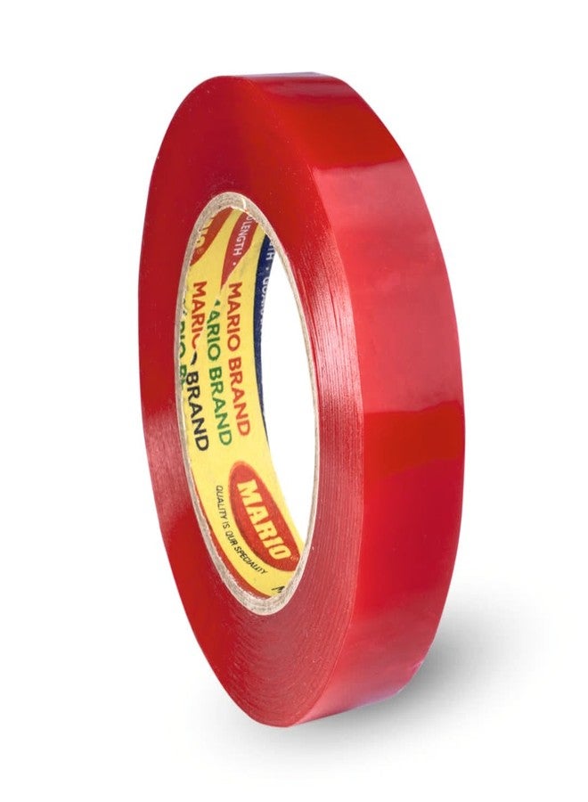 Mario Double Sided Red Polyester Tape – High Adhesive Strength, Temperature-Resistant, Ultra-Strong Bonding for DIY, Industrial, Automotive & Electronics - 20mm x 25m - Image 1