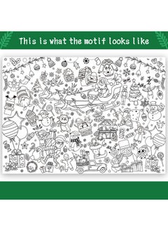 HOWAF Giant Christmas Coloring Poster With 24 Paint Pens, Jumbo Paper Coloring Banner Or Tablecloth For Kids Indoor Arts And Crafts Activity, Coloring Table Cover Banner For Christmas Party Supplies  - Image 2