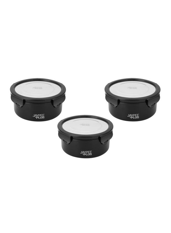 JAYPEE PLUS صندوق غداء مكتبي من الفولاذ المقاوم للصدأ Jaypee Plus Microplus سعة 400 مل | خالي من BPA وآمن للاستخدام في الميكروويف ومقاوم للتسرب مع 3 حاويات محكمة الإغلاق | يشمل حقيبة معزولة | مثالي للجامعة والمدرسة (أسود) - Image 3