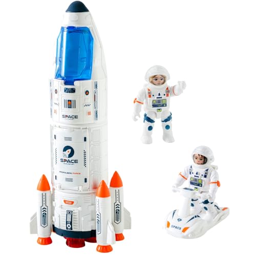 Wbzle Rocket Ship Space Shuttle Astronaut Space Adventure ToysScience Educational Rocket Toys for Kids 35 LightsMusicSpray - Image 1