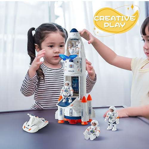 Wbzle Rocket Ship Space Shuttle Astronaut Space Adventure ToysScience Educational Rocket Toys for Kids 35 LightsMusicSpray - Image 5