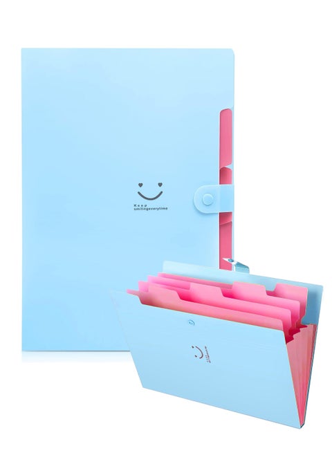 Expanding File Folder, 5 Pockets A4 Letter Size Accordion Folders , Folder Organizer for School and Office Organization