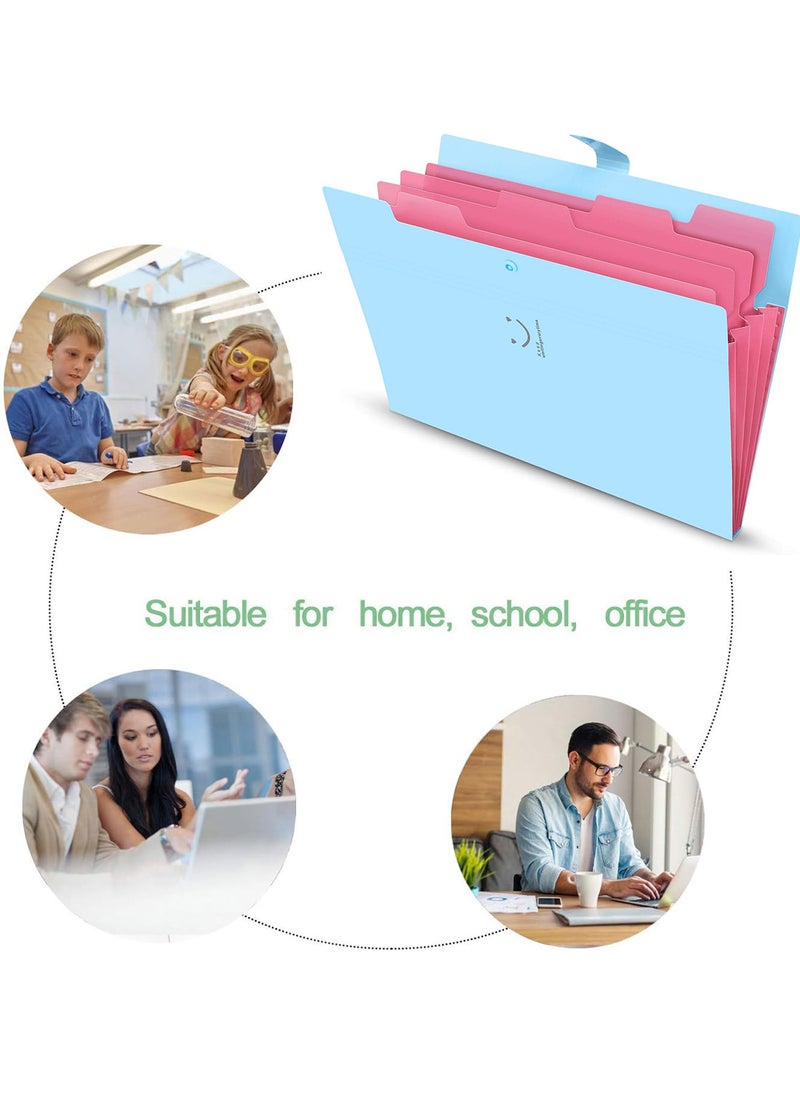 Expanding File Folder, 5 Pockets A4 Letter Size Accordion Folders , Folder Organizer for School and Office Organization