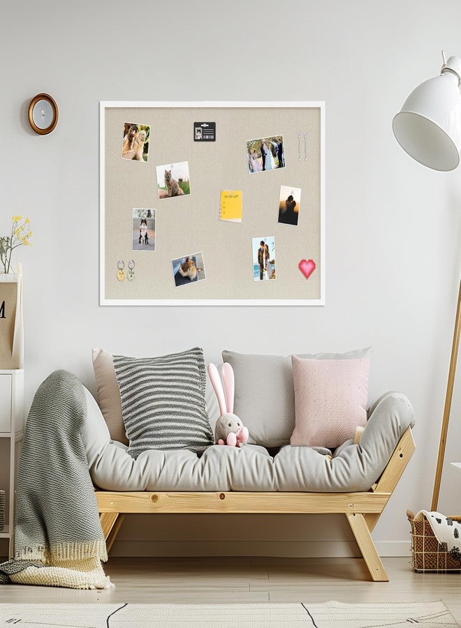 DAHAPYBOO Cork Board with Linen White 2Pack,Bulletin Board 36"x24" Hanging Corkboards for Office Home School Message Board or Vision Board Decoration. - Image 4