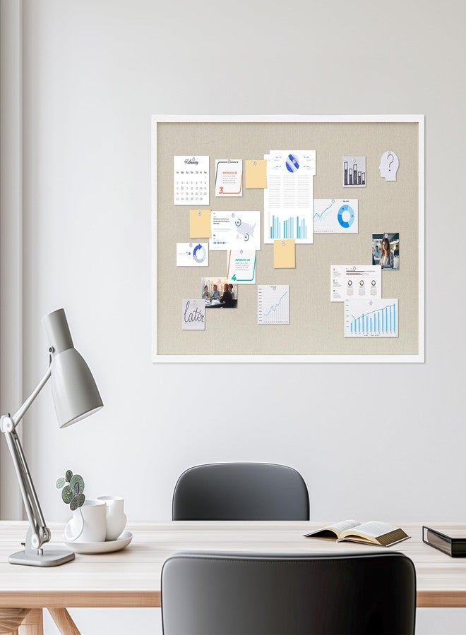 DAHAPYBOO Cork Board with Linen White 2Pack,Bulletin Board 36"x24" Hanging Corkboards for Office Home School Message Board or Vision Board Decoration. - Image 3