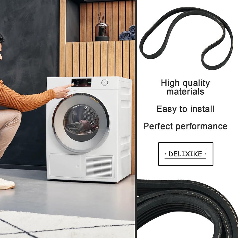Greatshow حزام غسالة WE12X27300 متوافق مع حزام محرك غسالة/مجففة Whirlpool Amana GE Laundry Center Combo - Image 3