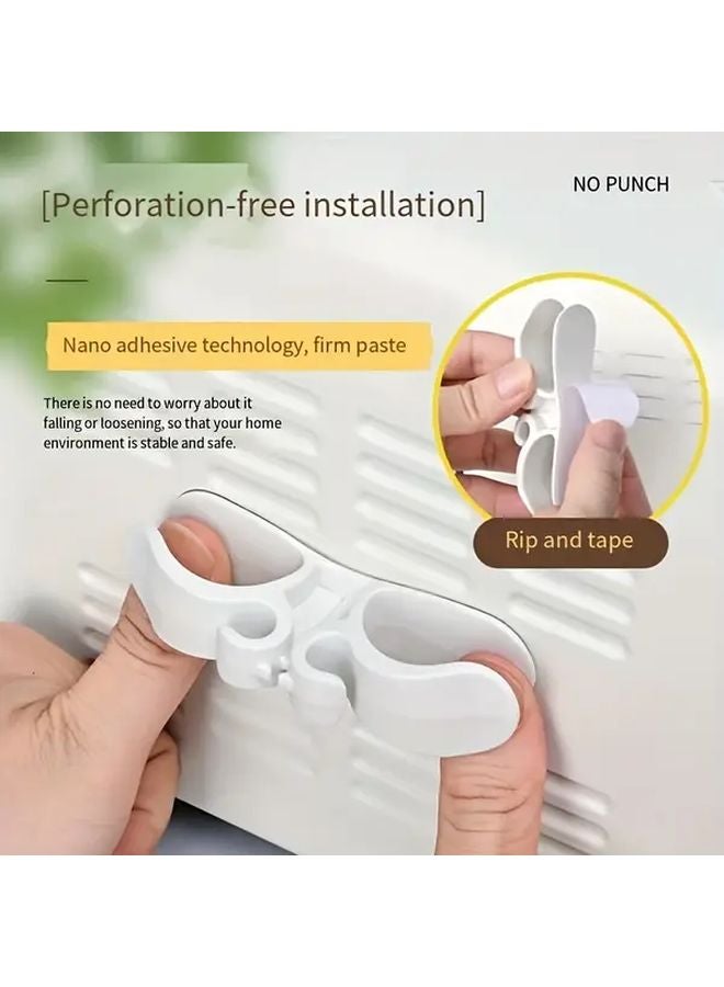 6pcs White Power Cord Organizer Wall Sticker Fixing Clip Kitchen Storage Household Appliances Cable Winder - Image 5
