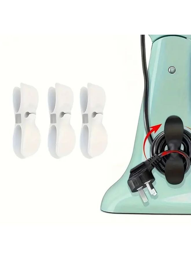 6pcs White Power Cord Organizer Wall Sticker Fixing Clip Kitchen Storage Household Appliances Cable Winder - Image 4