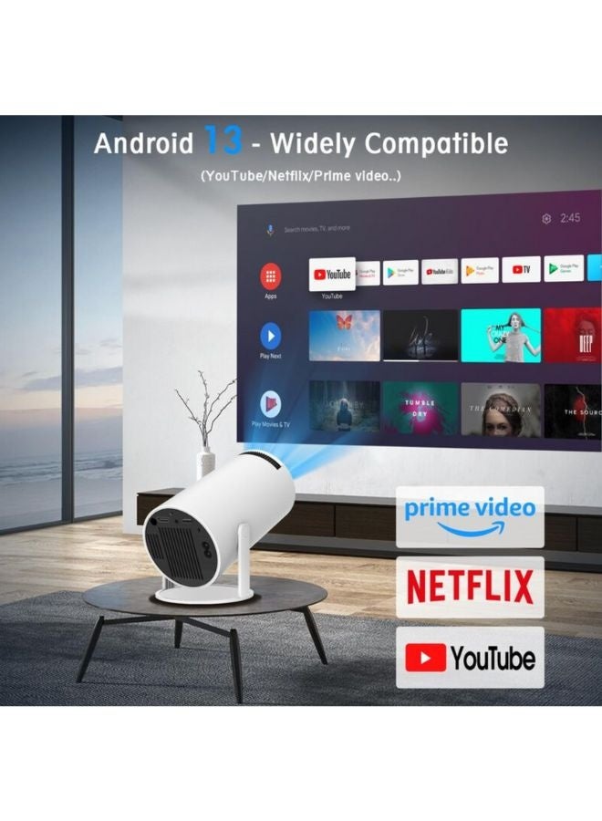 borrego Smart 2 Hi-Fi Speaker LCD Projector - Support HD 1080P/4K - 280 ANSI Lumen - Smart Projector with Wifi 2.4G/5G and Bluetooth 5.0 - Android 11 - Portable Mobile Home Theater - Suitable for Games, Office, Movies-White  - Image 4