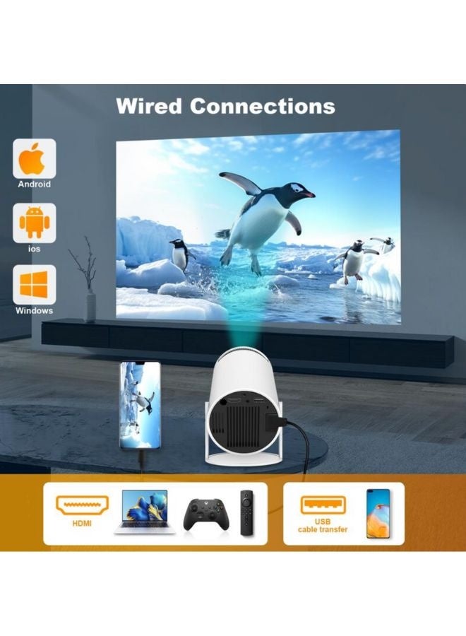 borrego Smart 2 Hi-Fi Speaker LCD Projector - Support HD 1080P/4K - 280 ANSI Lumen - Smart Projector with Wifi 2.4G/5G and Bluetooth 5.0 - Android 11 - Portable Mobile Home Theater - Suitable for Games, Office, Movies-White  - Image 5