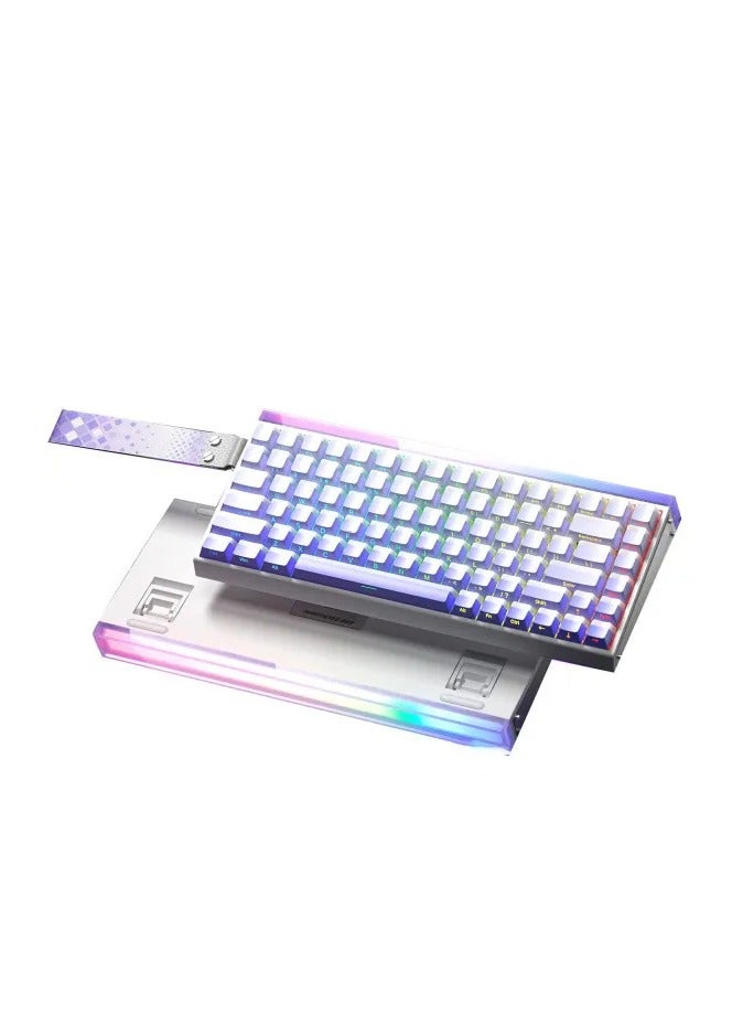 AULA Aula Hero 84 HE - 75% Mechanical Gaming Keyboard Wired, Magnetic Switches Hot Swappable Hall Effect Keyboard, Rapid Trigger Mode 8000Hz Polling Rate, RGB Neon Light Box, Gamers Keyboards for PC/Mac (Purple-Jade Emperor Axis)  - Image 1