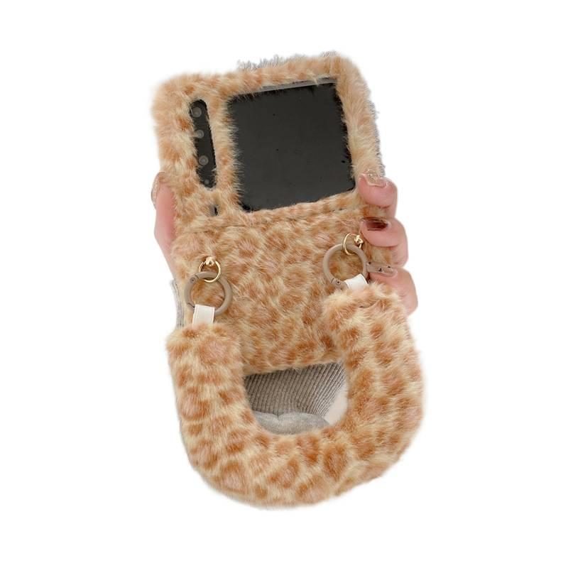 غطاء واقي | مقاوم للصدمات لـ Samsung Galaxy Z Flip 5 | حماية من السقوط | نقشة الفهد | بنفسجي - Image 3