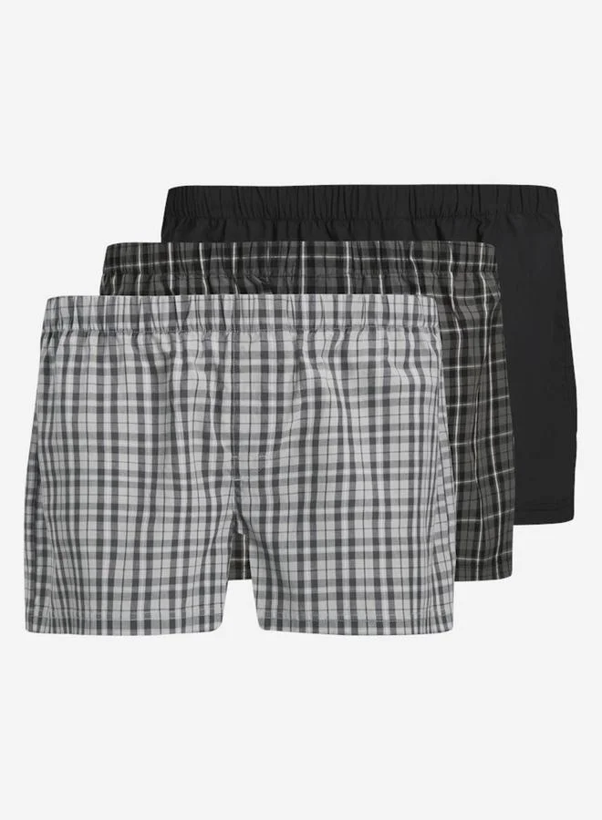 JACK & JONES Pack of 3 - Plaid Cotton Boxers