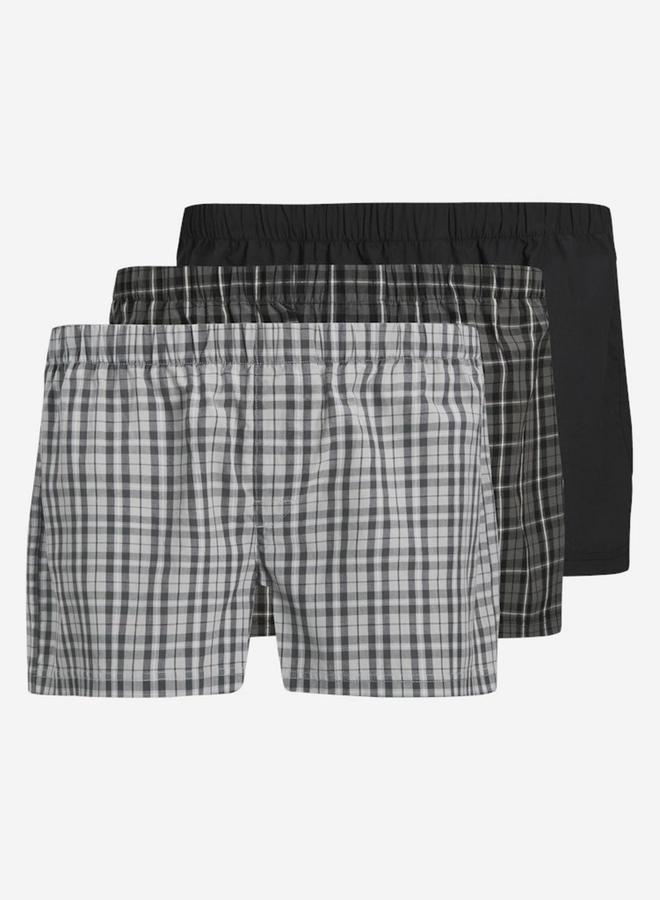 JACK & JONES Pack of 3 - Plaid Cotton Boxers - Image 1