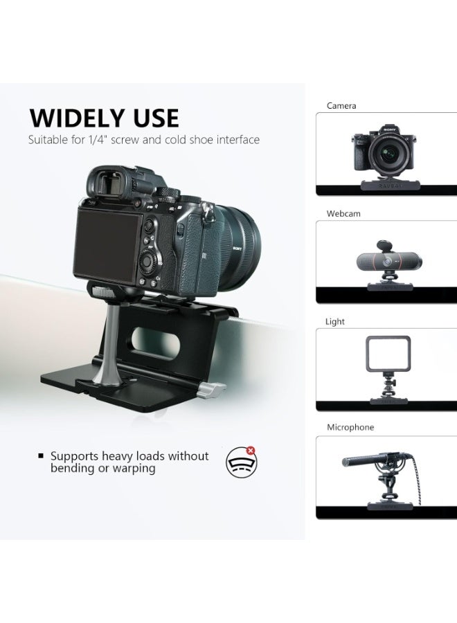 RAUBAY CM02 Monitor Top Camera Mount (Upgraded Version) – Hanging Webcam Clamp, Fits Curved Monitors Up To 1.4", 1/4" Screw Mount, For Live Stream, Video Conferencing & Content Creation. - Image 5