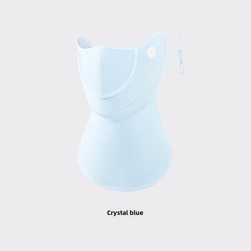 Generic Summer Ice Silk Sunscreen Mask Breathable Moisturizing Earloop [flip] crystal blue - Image 1