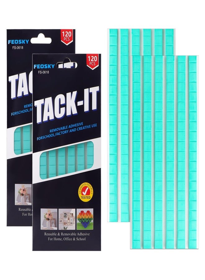 Feosky Adhesive Poster Sticky Tack Putty, Reusable and Removable Adhesive Putty, Mounting Putty for displaying Wall Paintings, Picture, Decoration, Crafts (Green, Pack of 2) - Image 1