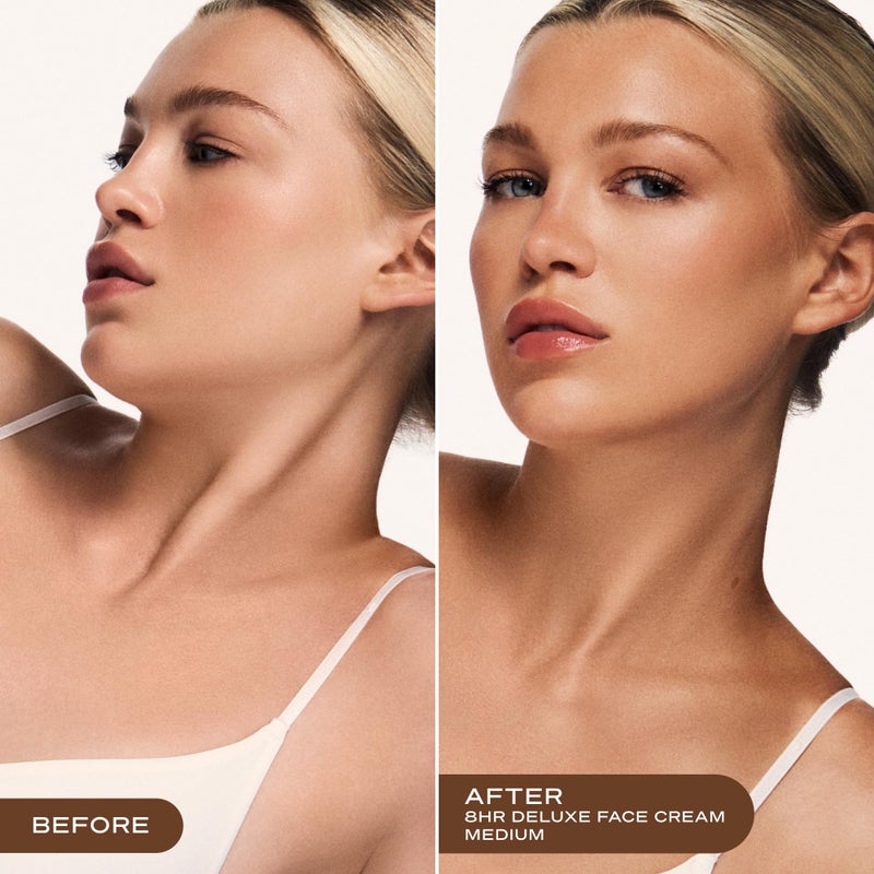 Loving Tan تان الوجه الفاخر من لوفينغ تان، متوسط - خالي من الخطوط، طبيعي، جودة احترافية للتسمير بدون شمس - 10+ تطبيقات لتان الوجه لكل زجاجة، خالي من القسوة، مستخلصات طبيعية من DHA - 1.6 أونصة سائلة - Image 2