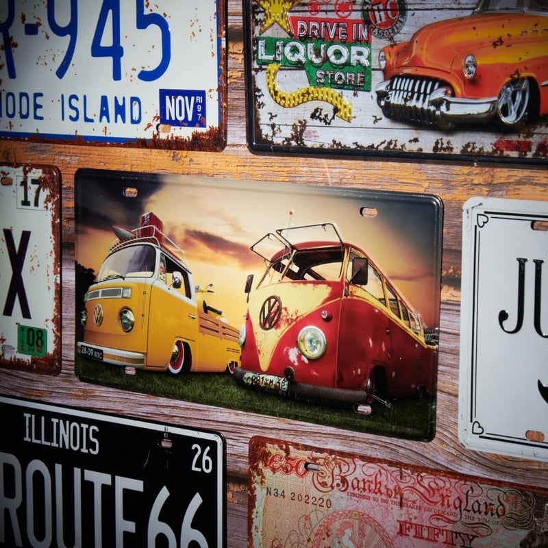EAZYWAGON Vol wagen Bus Multipurpose Metal Signs - License Wall Plate, Decorative Car Tag - Ideal for Cafe, Restaurant, Shop, Home, Hotel, Club, Office, Living Area - Image 2