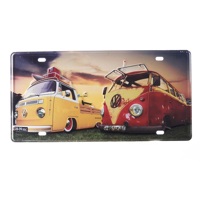 EAZYWAGON Vol wagen Bus Multipurpose Metal Signs - License Wall Plate, Decorative Car Tag - Ideal for Cafe, Restaurant, Shop, Home, Hotel, Club, Office, Living Area - Image 1