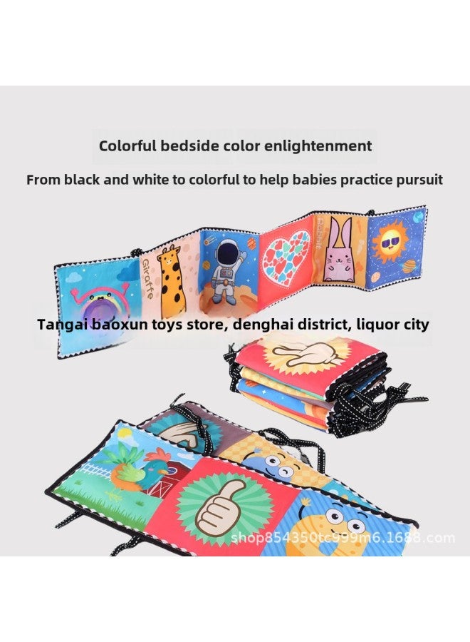 Black And White Cloth Book Bed Circumference Pendant Baby Cloth Book Early Education Educational Double-sided Color Cognitive Shape Animal Baby Toys-Color:【66547-1】  - Image 4