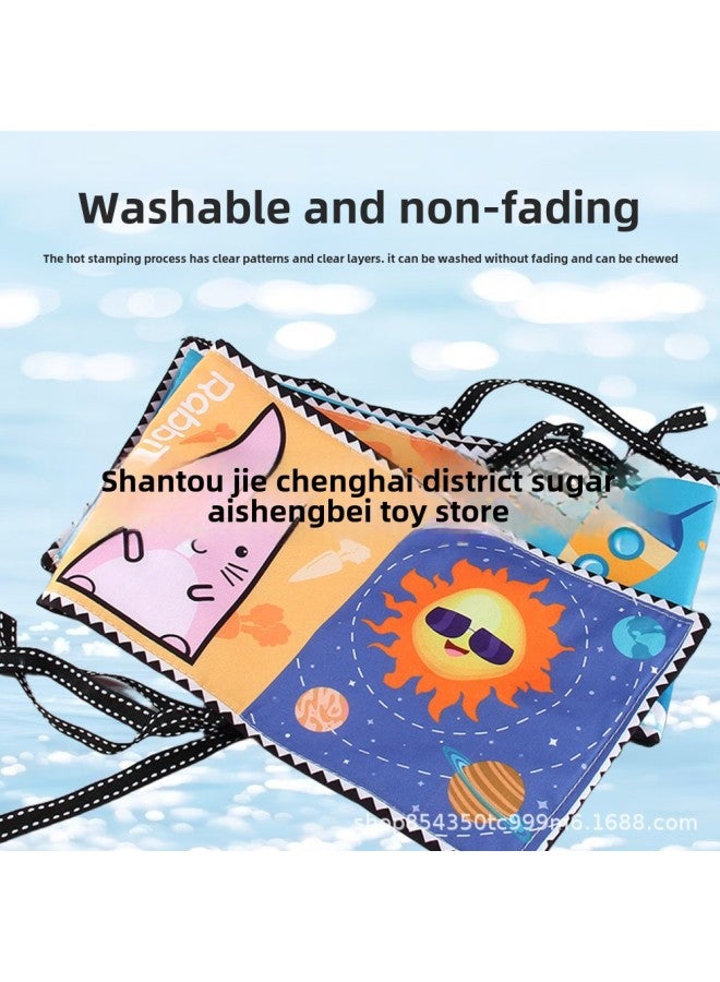 Black And White Cloth Book Bed Circumference Pendant Baby Cloth Book Early Education Educational Double-sided Color Cognitive Shape Animal Baby Toys-Color:【66547-1】  - Image 5