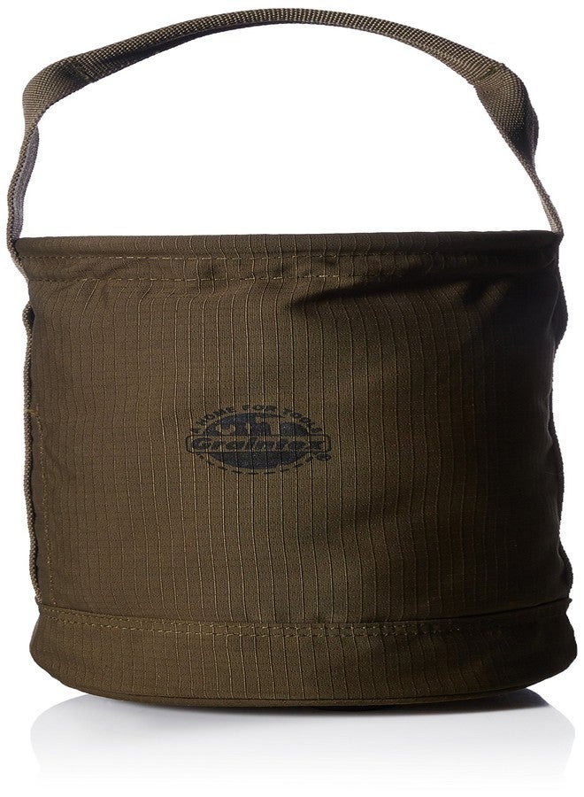 Graintex Canvas Utility Bucket 9.5"x14", Round Tool Bucket, Reinforced Base & Carry Handle, Ripstop Canvas, Ideal Multi-Purpose Bag for Jobsite, Gardening, Home Use, Tool Storage (Hunter Green) - Image 1