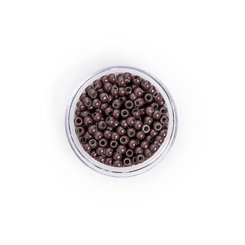 coloryoung 500 PCS Hair Extension Beads Micro Link Silicone Beads for I Tip Human Hair Extensions 3.0x1.8x2.2 mm(Brown) - Image 4