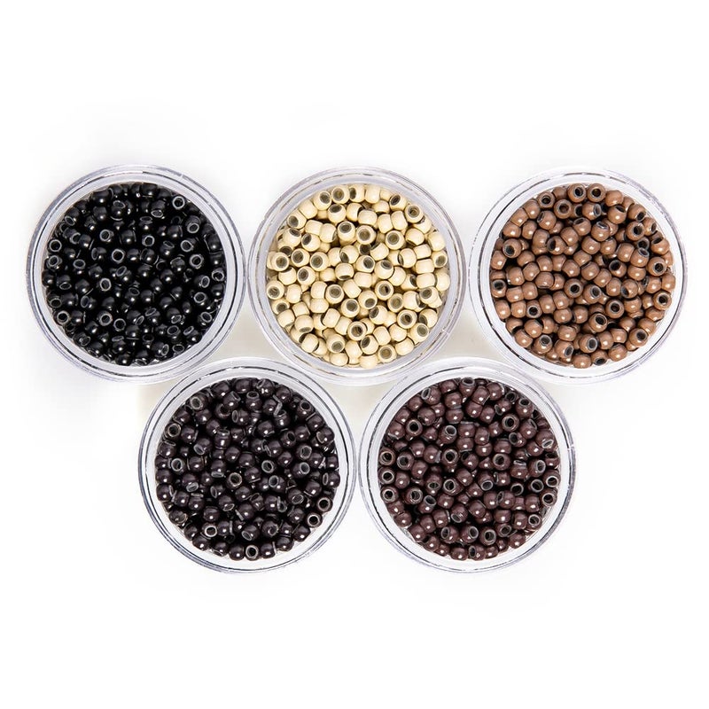 coloryoung 500 PCS Hair Extension Beads Micro Link Silicone Beads for I Tip Human Hair Extensions 3.0x1.8x2.2 mm(Brown) - Image 5
