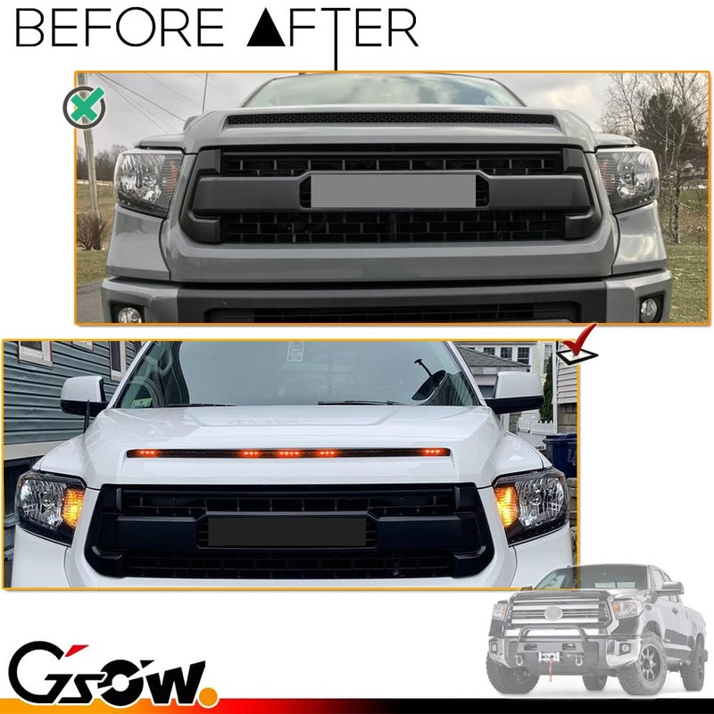 GSOWO Enhanced Style Visibility 5Bar Xenon Red 16LED Hood Bulge Behind Grille Light Kit Fits 20142021 Tundra Premium Tundra Accessories 20142021 Boosts Visibility Elevates Tundras Look - Image 4