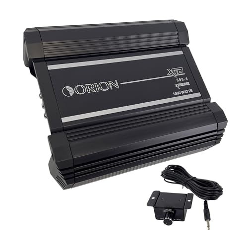 Orion XTR Series XTR500.4 High Power Class A/B 4-Channel Amplifier - 500W RMS, 2/4 Ohm Stable, High/Low Pass Crossover, Bass Boost Control, MOSFET Power Supply, Bass Knob Included, Made in Korea - Image 1