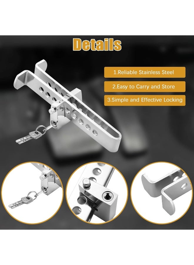 FLK Tech Car Lock Stainless Steel Clutch Lock Accelerator Lock Anti-Theft Device with 3 Keys - Image 3