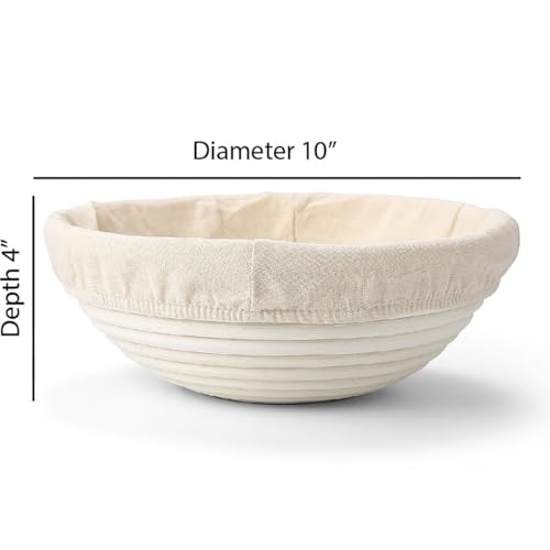 Saint Germain Bakery Premium Round Bread Banneton Basket with Liner - Perfect Brotform Proofing Basket for Making Beautiful Bread (10 inch) - Image 2