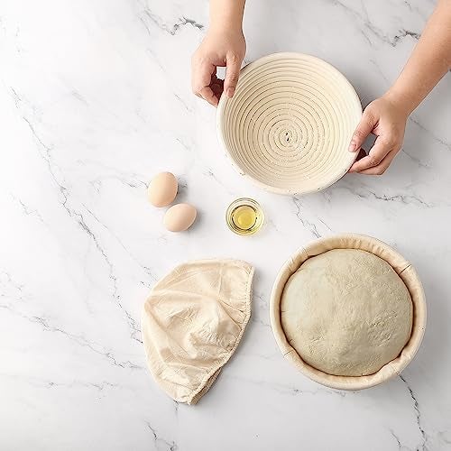 Saint Germain Bakery Premium Round Bread Banneton Basket with Liner - Perfect Brotform Proofing Basket for Making Beautiful Bread (10 inch) - Image 5
