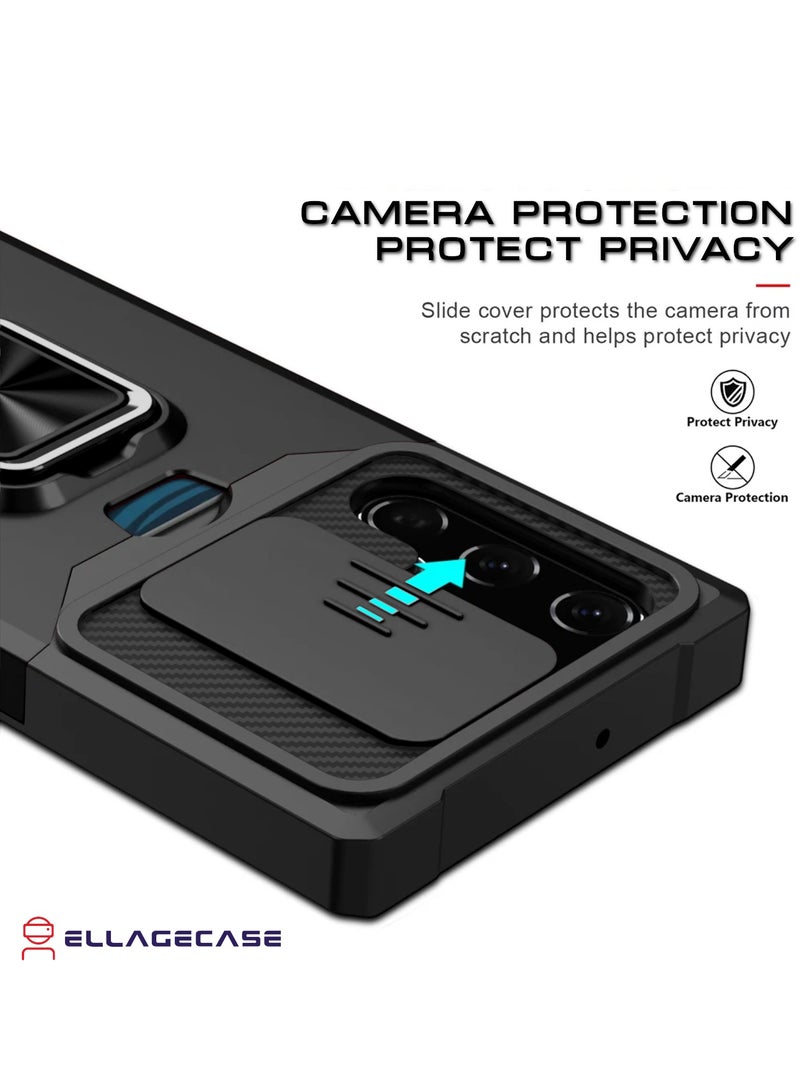 ELLAGECASE Impact-Resistant Case with Card Slot, Stand & Solid Camera Protection for Samsung Galaxy S24 Ultra – Includes Hidden Metal Plate - Image 3