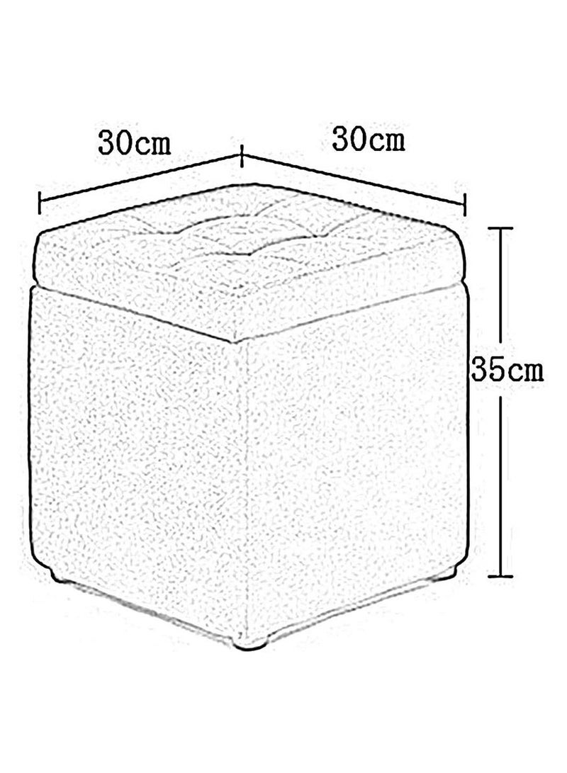 LINGWEI Ottoman Foldable Storage Stool Small Coffee Table Foot Rest Stool Toy Box Cotton and Linen Clothing Box Stool Chair Sit Bench - Image 4