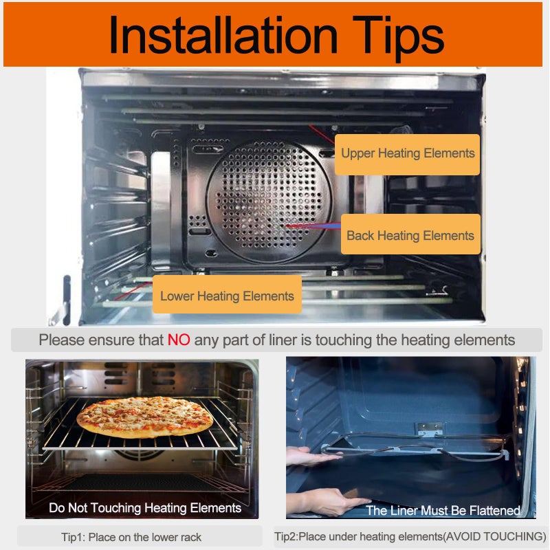 Demiwise Oven Liners for Bottom of Oven, 16x24 inch Thick Heavy Duty Non Stick Teflon Oven Mats, BPA and PFOA Free Reusable Oven Liners for Bottom of Electric Oven (5 Pack) - Image 4