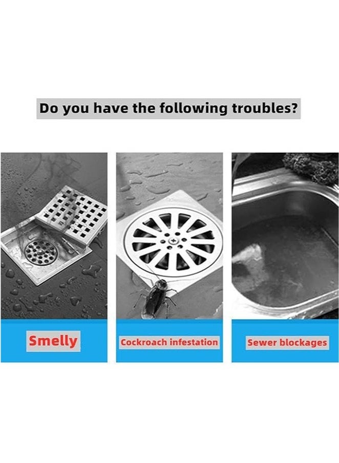 6 Pcs 15x15 CM Silicone Floor Drain Cover for Tub&Kitchen&Bathroom, Sewer Anti-Odor Mat, Deodorizing Drain Plugs, Floor Drain Smell Stopper  - Image 3