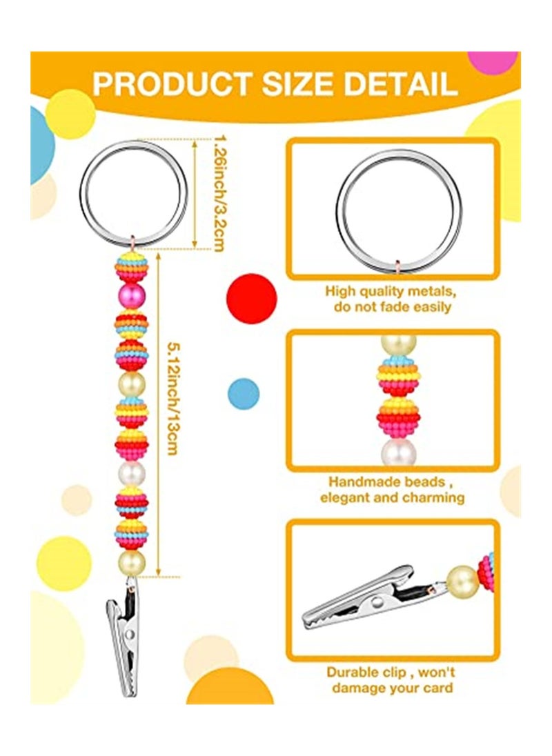 SYOSI - Credit Card Puller, 4 Pieces Debit Bank Card Grabber, Beaded ATM Card Clip Keychain Card Grabber for Long Nails - Image 1
