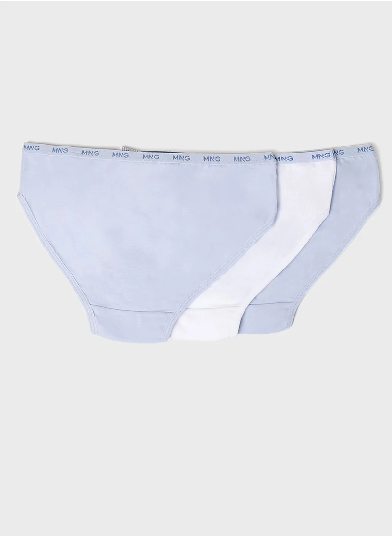 MANGO Kids 3 Pack Plain Briefs