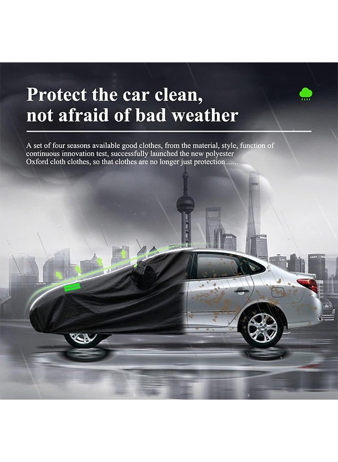 Hihonor 6 Layers Car Cover, Multi Layers Car Cover Waterproof All Weather for Automobiles, Outdoor Full Cover Windproof, Sand Proof, Rain Proof, UV Proof Car Covers with Zipper Door Car Protection Black  - Image 2