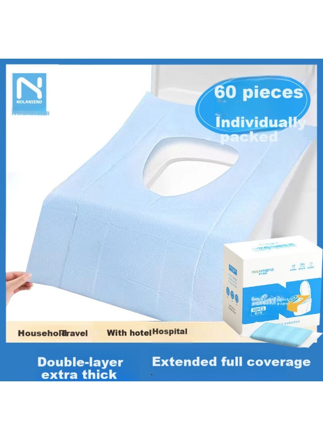 Nolansend Disposable Toilet Seat Covers, 60 Pieces, Double-layer Full Coverage Extended Maternity Toilet Seat Covers, Hotel Supplies, Travel Essentials - Image 5