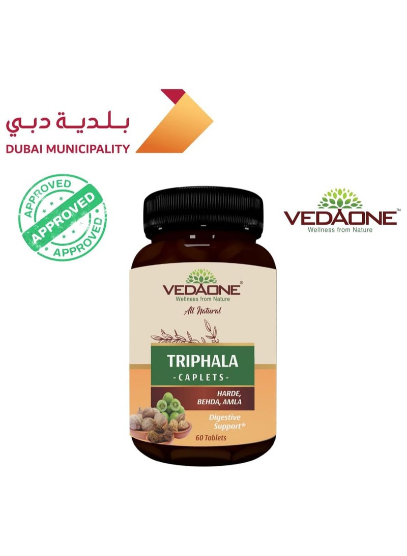 VedaOne Triphala Tablets | Natural Digestive Support with Harde, Behda & Amla | 60 Tablets | Detox, Digestion, Immunity & Liver Health - Image 2